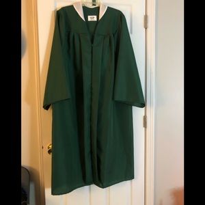 Josten’s Graduation Gown, Green w/White Collar